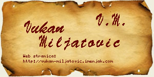 Vukan Miljatović vizit kartica